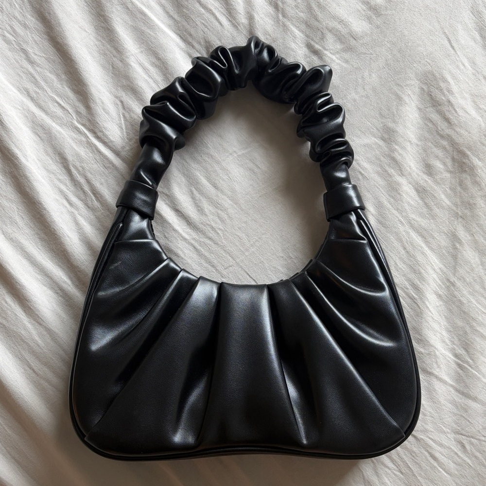 JW PEI Black Ruched Shoulder Bag - Picture 4 of 6
